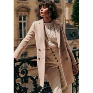 NWOT Sezane JOHNSON coat wool beige sand sable SZ36 us4 bust37